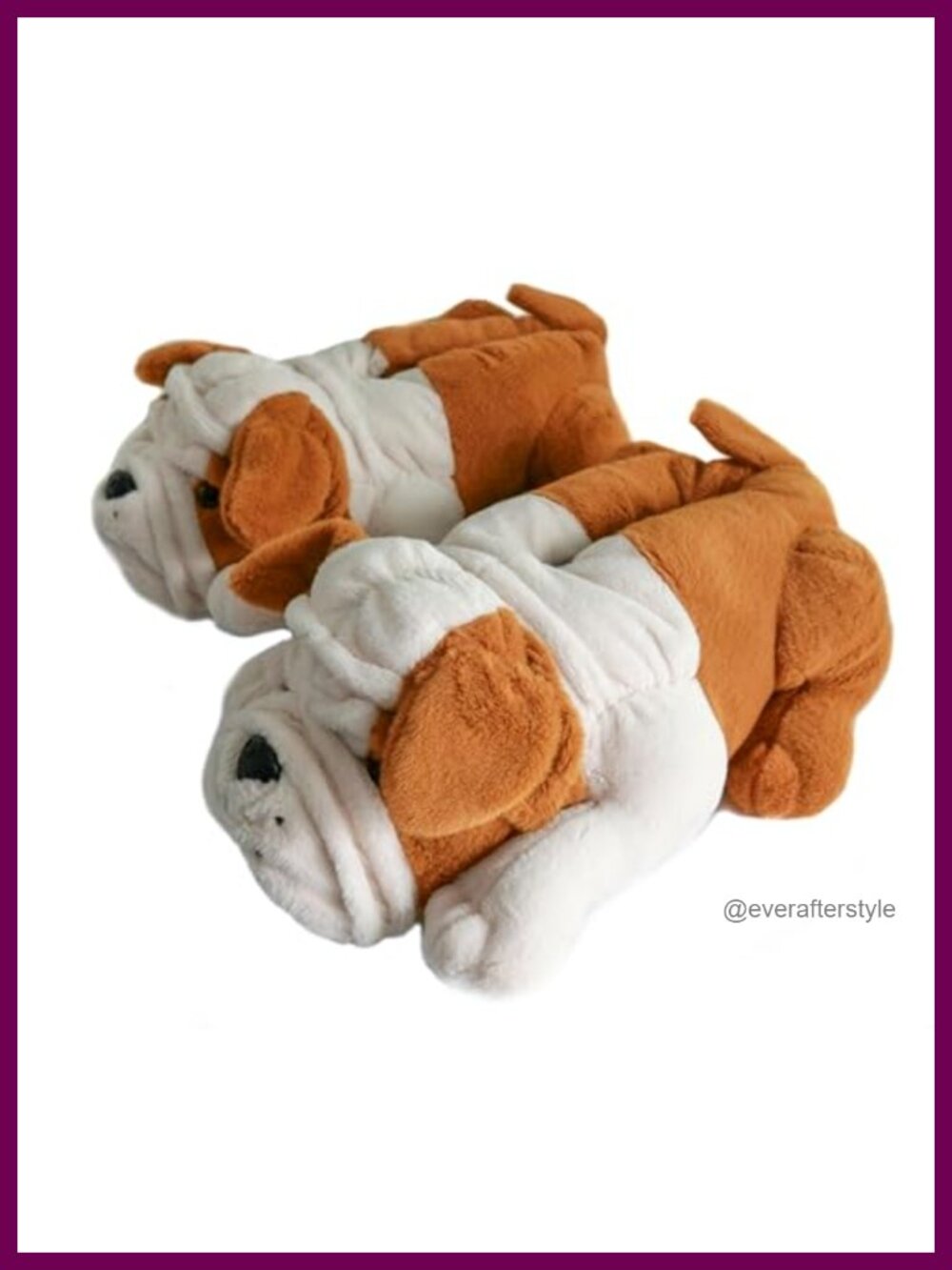 Plush Bulldog Animal Slippers Cozy Winter Indoor Slip-On Shoes